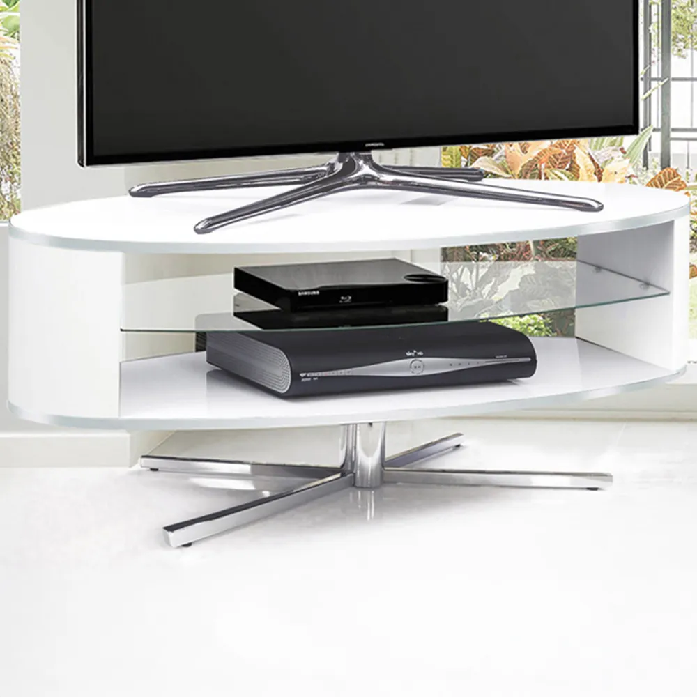 Orbit 2 Shelf TV Cabinet - White