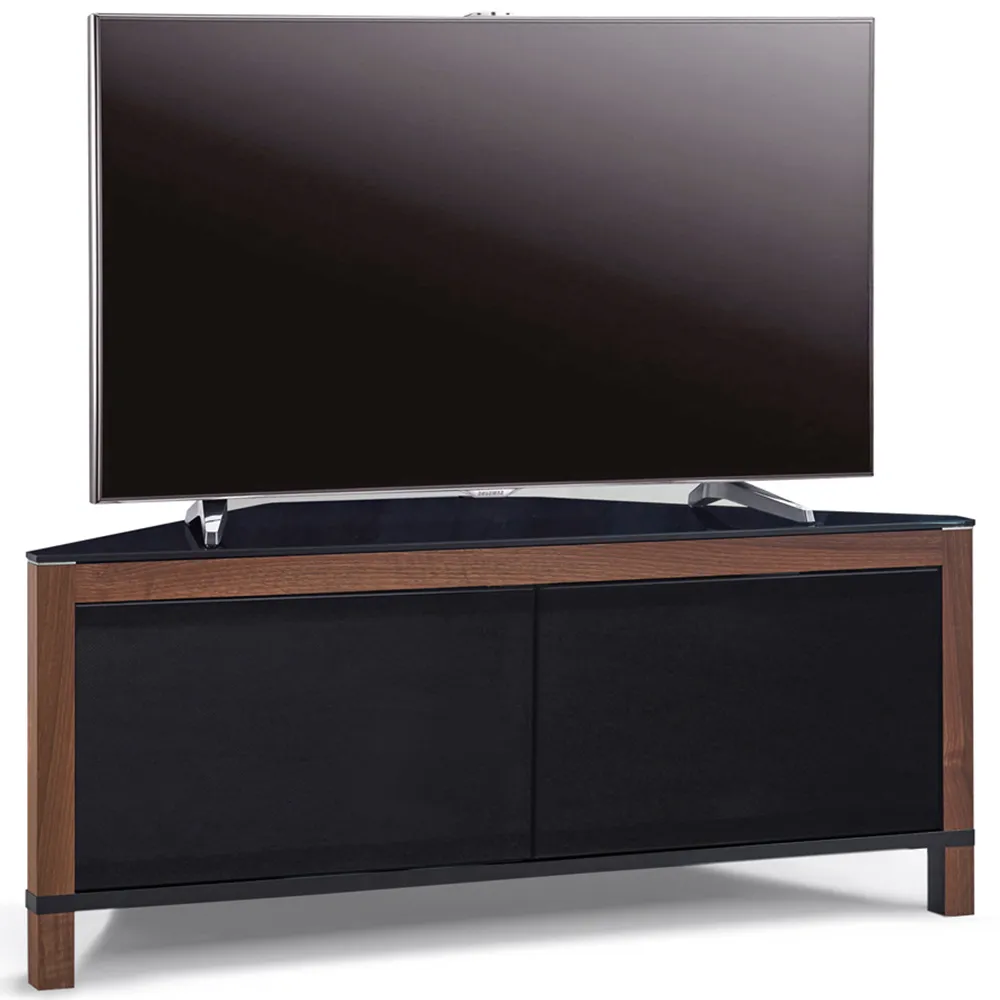 Volans Corner 2 Door TV Cabinet with Storage - Black, Walnut