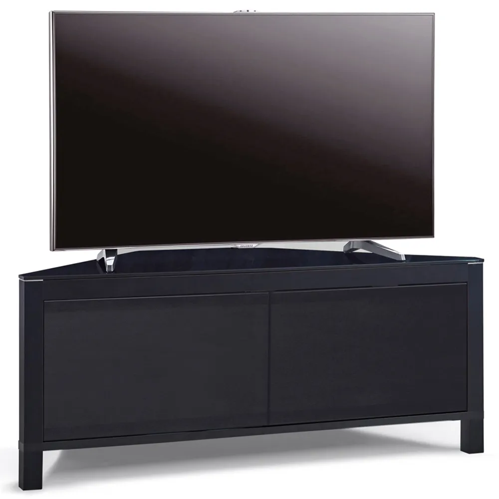 Volans Corner 2 Door TV Cabinet with Storage - Black, Walnut
