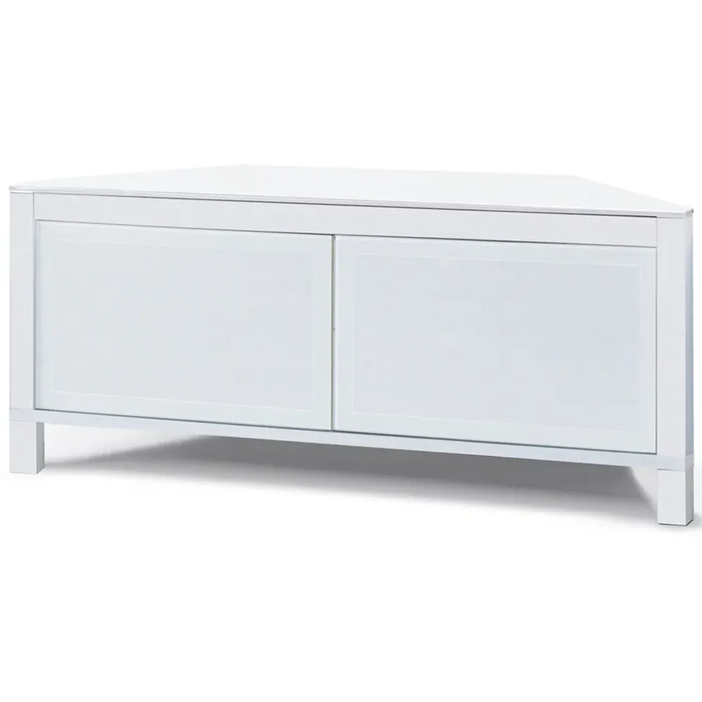 Volans Corner 2 Door TV Cabinet with Storage - White