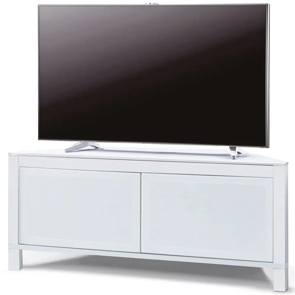 Volans Corner 2 Door TV Cabinet with Storage - White