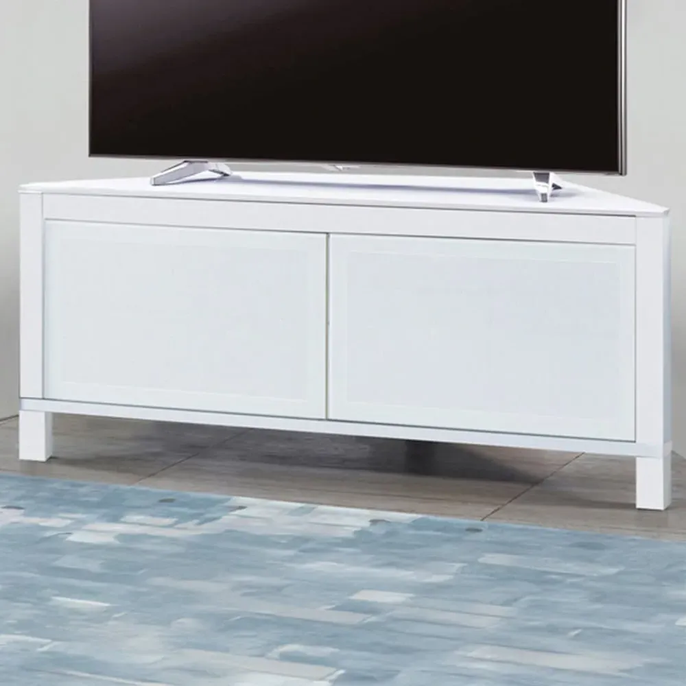 Volans Corner 2 Door TV Cabinet with Storage - White