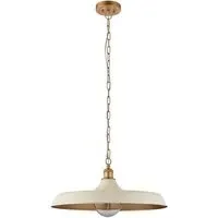 Afragola Dome Pendant Ceiling Light - White, Satin Gold