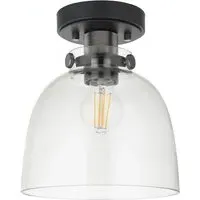 Alessandria Bowl Semi Flush Ceiling Light - Grey, Glass