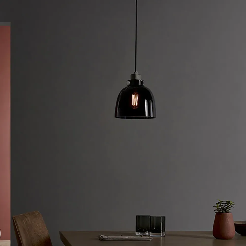 Alessandria Glass Pendant Light - Black, Chrome