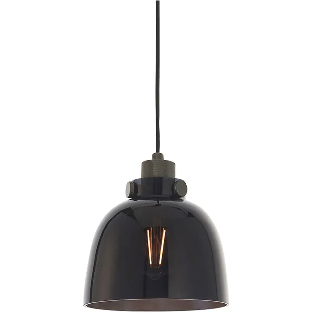 Alessandria Glass Pendant Light - Black, Chrome