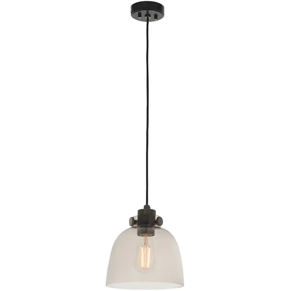Alessandria Glass Pendant Light - Grey, Chrome