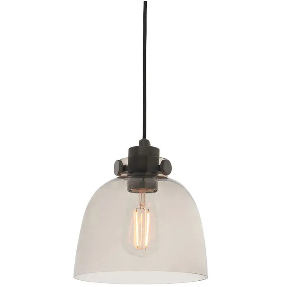 Alessandria Glass Pendant Light - Grey, Chrome