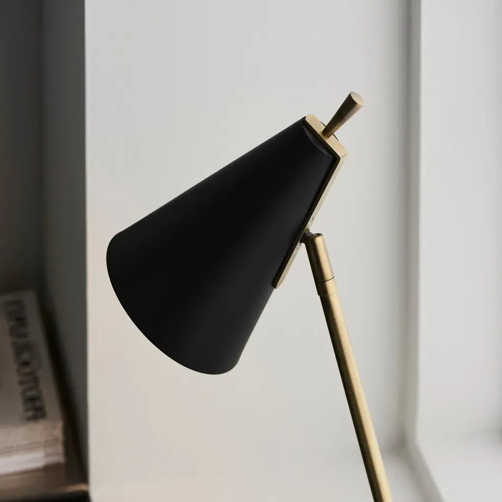 Alta Table Lamp with Adjustable Head - Brown, Brass