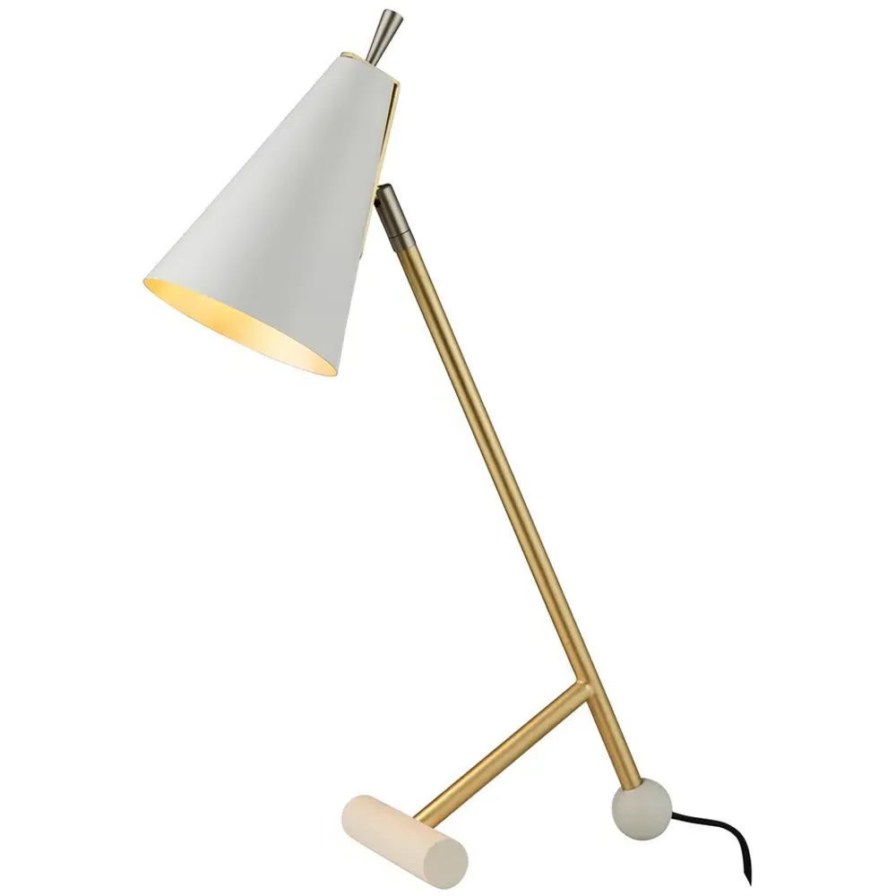 Alta Table Lamp with Adjustable Head - White, Brass