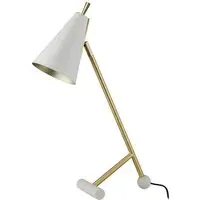 Alta Table Lamp with Adjustable Head - White, Brass