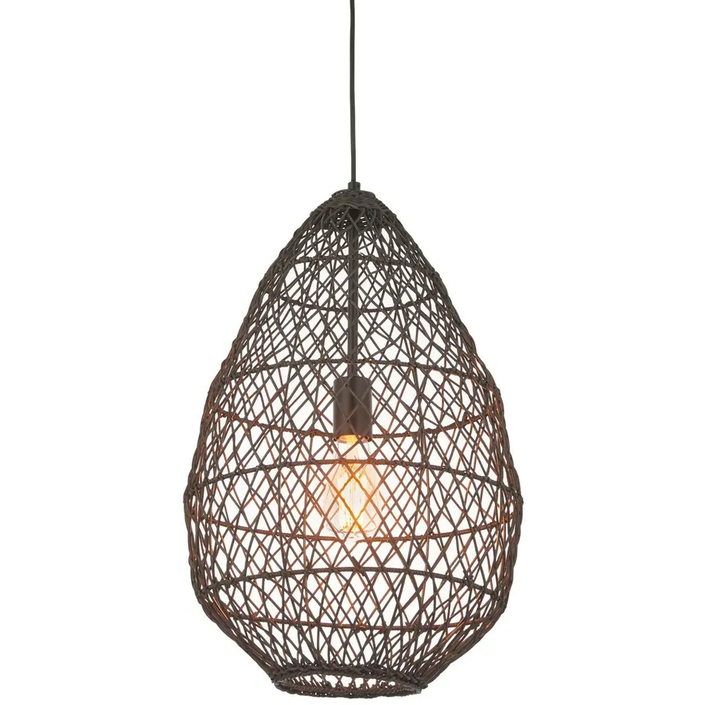 Ancona Pendant Light - Black, Rattan