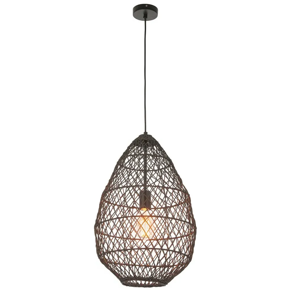 Ancona Pendant Light - Black, Rattan image