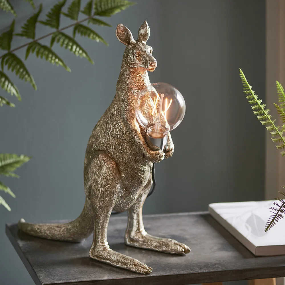 Andria Kangaroo Table Lamp - Silver, Resin