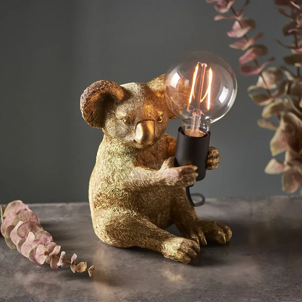 Andria Koala Table Lamp - Black, Resin