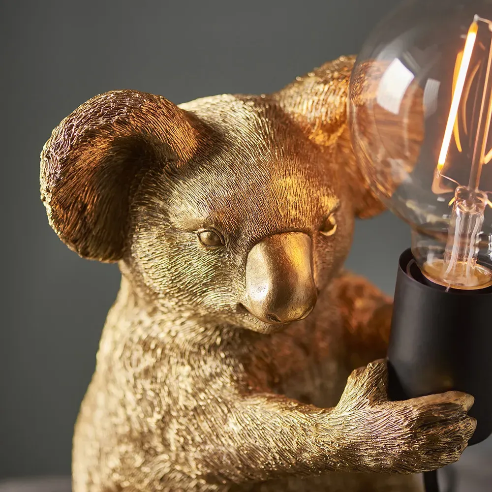 Andria Koala Table Lamp - Black, Resin