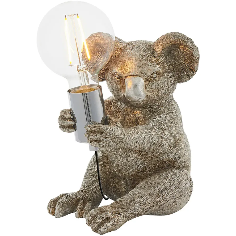 Andria Koala Table Lamp - Silver, Resin