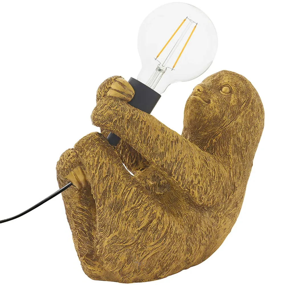 Andria Sloth Table Lamp - Black, Resin