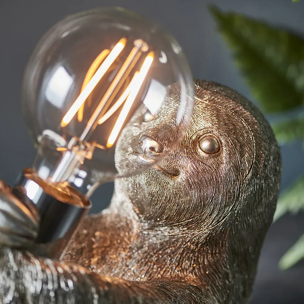 Andria Sloth Table Lamp - Silver, Resin