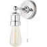 Aprilia Bathroom Wall Light with Pull Chain - Silver, Chrome