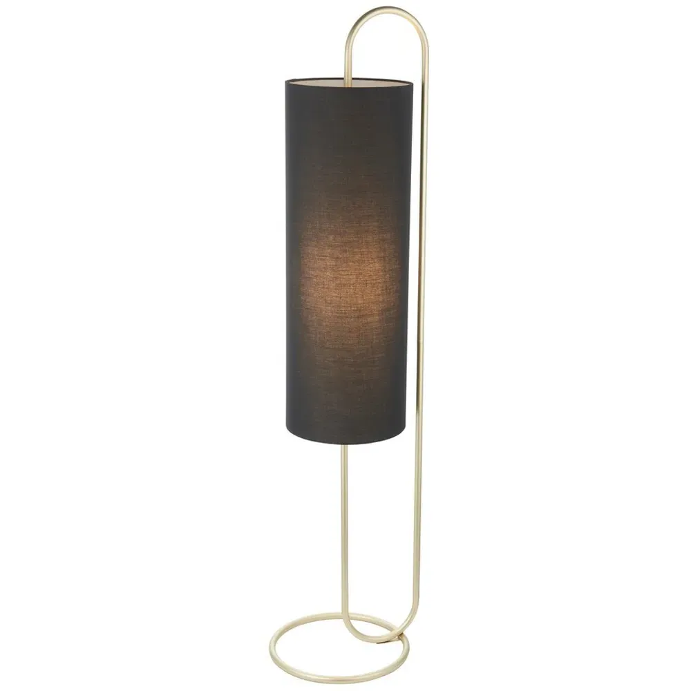 Arenzano Floor Lamp - Antique Brass, Black Fabric