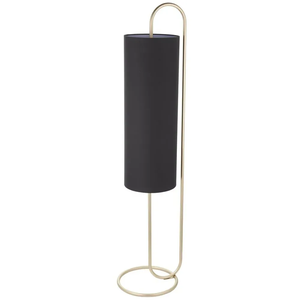 Arenzano Floor Lamp - Antique Brass, Black Fabric image
