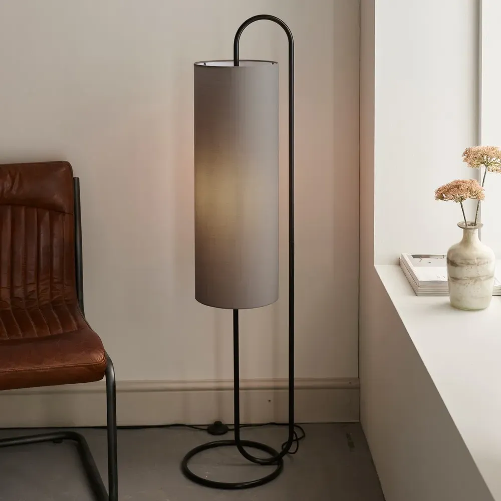 Arenzano Floor Lamp - Black, Fabric