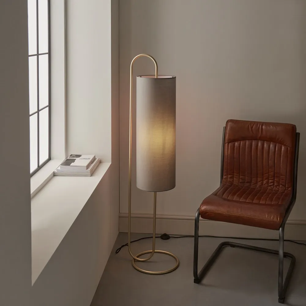Arenzano Floor Lamp - Brass, Fabric