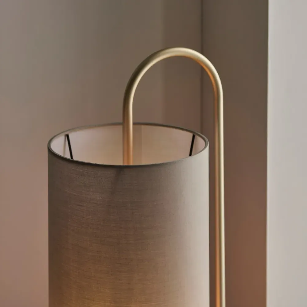Arenzano Floor Lamp - Brass, Fabric