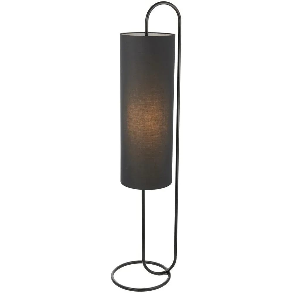 Arenzano Floor Lamp - Matt Black, Black Fabric