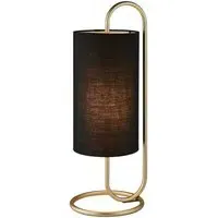 Arenzano Table Lamp - Antique Brass, Black Fabric