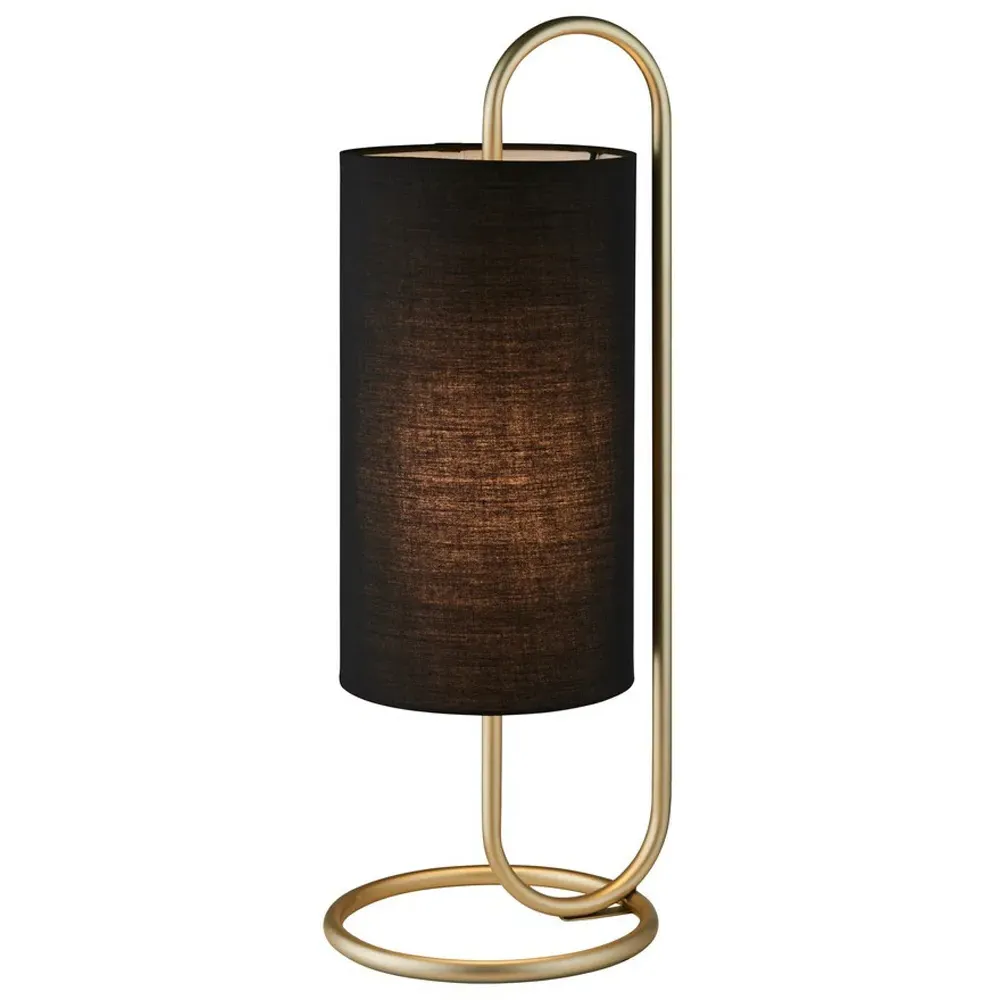 Arenzano Table Lamp - Antique Brass, Black Fabric image
