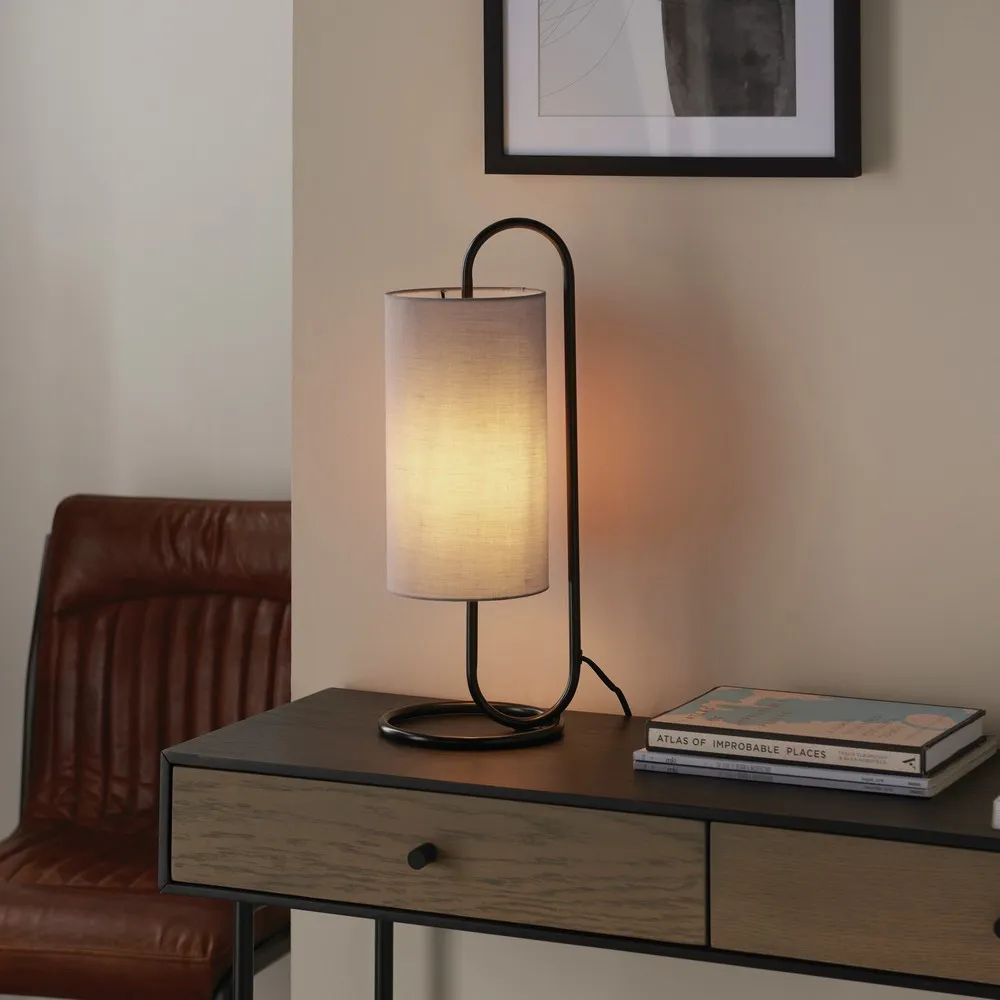 Arenzano Table Lamp - Black, Fabric