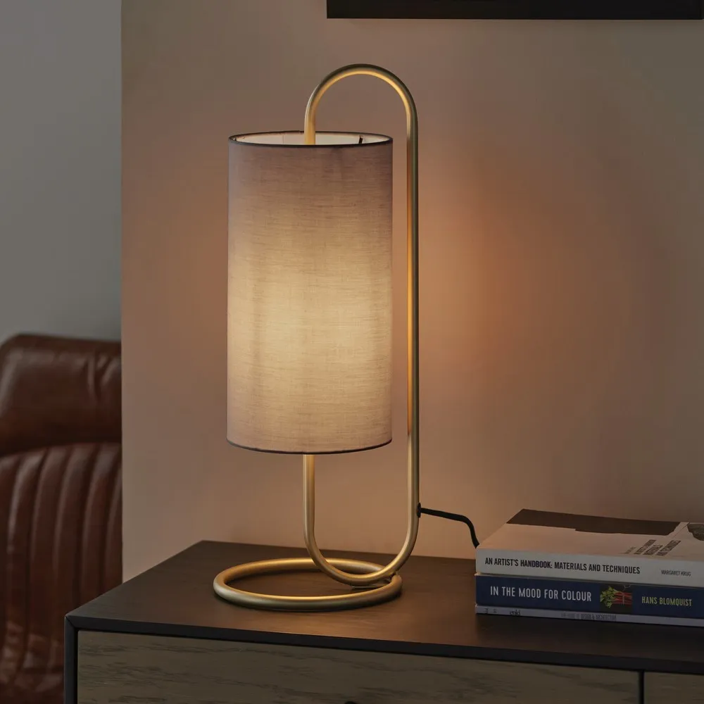 Arenzano Table Lamp - Brass, Fabric