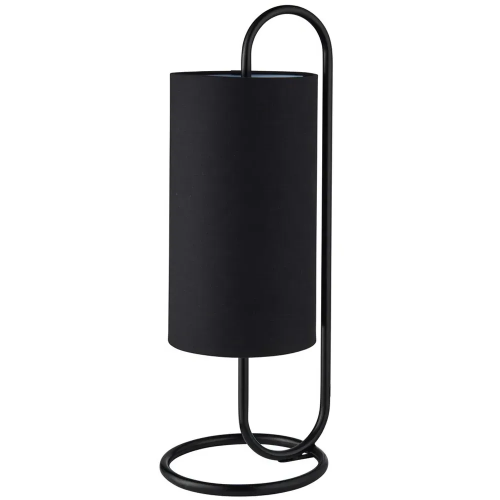 Arenzano Table Lamp - Matt Black, Black Fabric