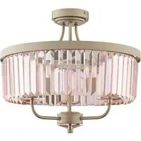 Ascoli 3 Light Flush Ceiling Light - Champagne, Glass