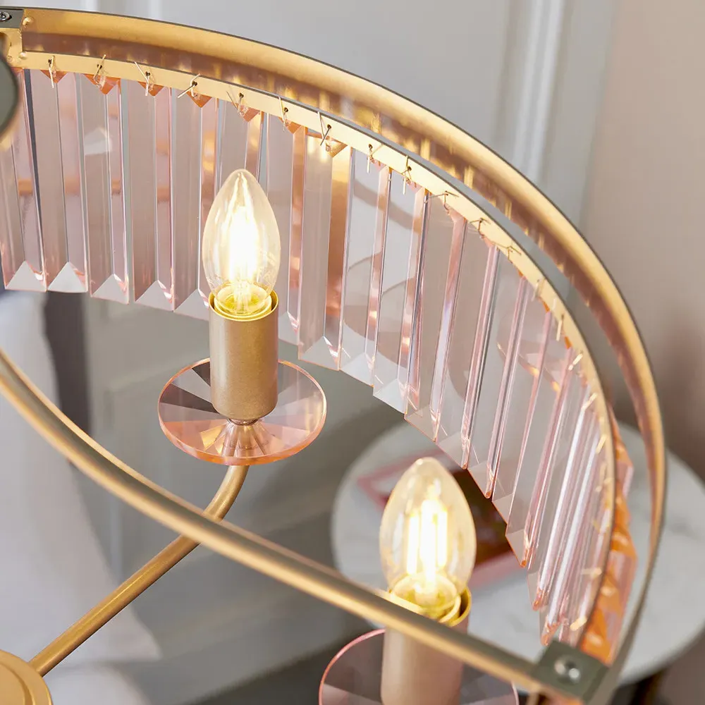 Ascoli 6 Light Pendant Ceiling Light - Champagne, Glass