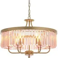 Ascoli 6 Light Pendant Ceiling Light - Champagne, Glass