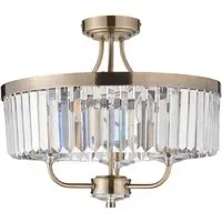 Ascoli Clear Glass Ceiling Light - Brown, Antique Brass