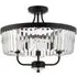 Ascoli Multi Arm Semi Flush Ceiling Lamp - Black, Cut Glass