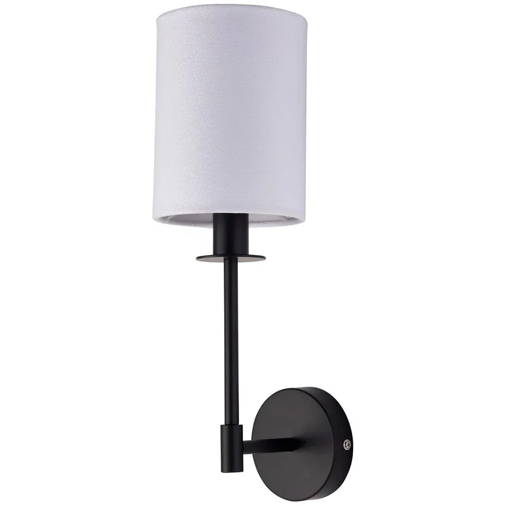 Avellino Wall Lamp with Fabric Shade - Black, Metal image