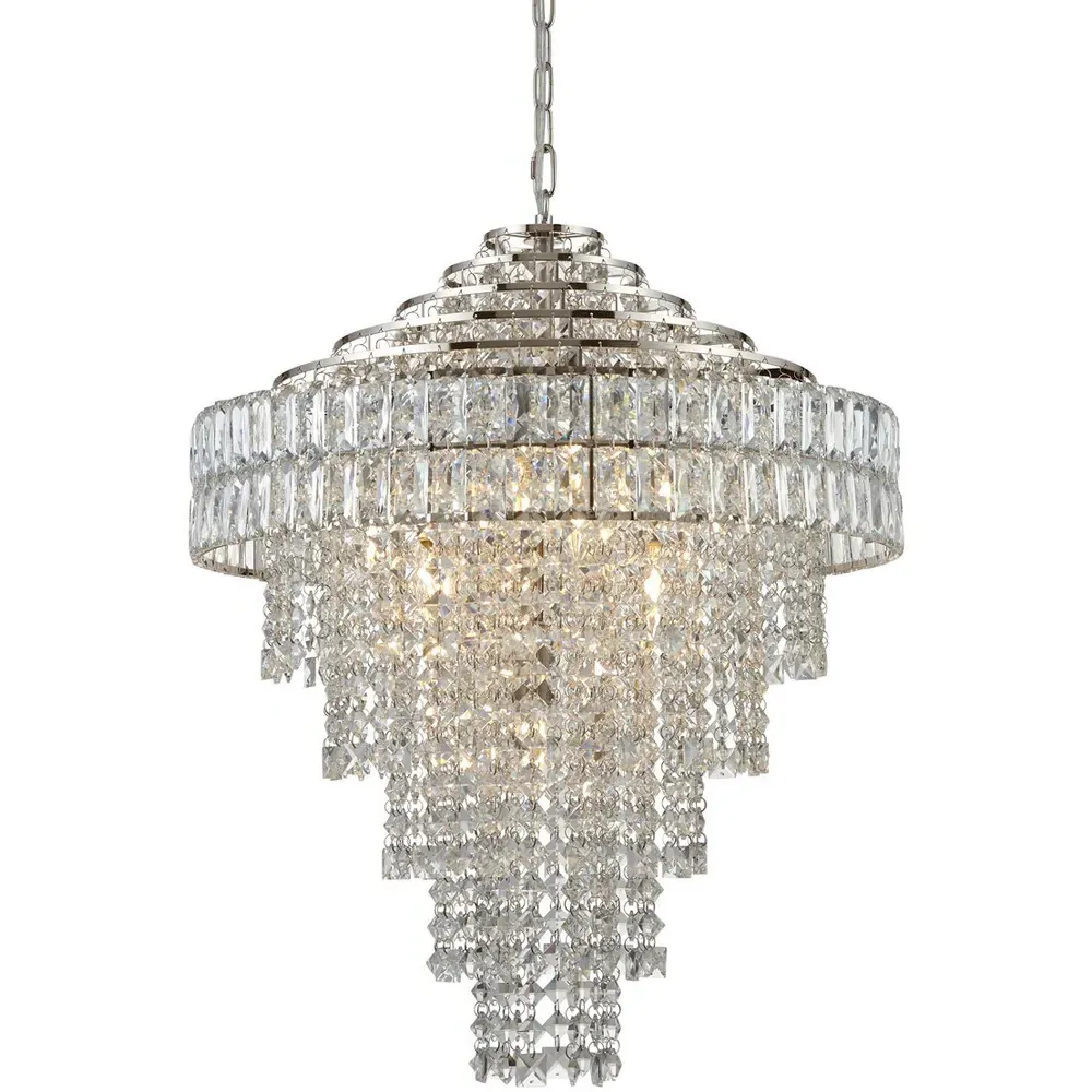 Aversa Crystal Glass Pendant Ceiling Light - Grey