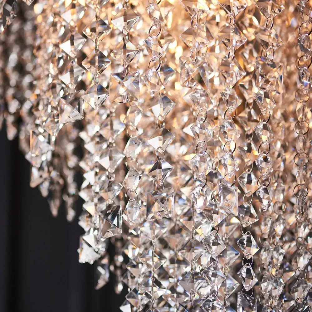 Aversa Crystal Glass Pendant Ceiling Light - Grey