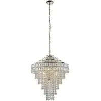 Aversa Crystal Glass Pendant Ceiling Light - Grey