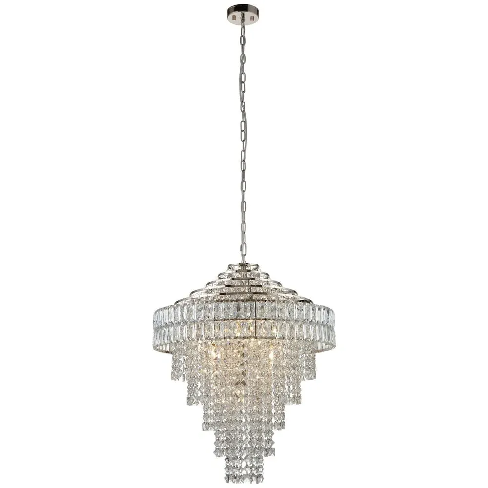 Aversa Crystal Glass Pendant Ceiling Light - Grey