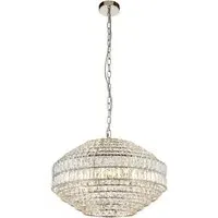 Aversa Crystal Glass Pendant Ceiling Light - Nickel