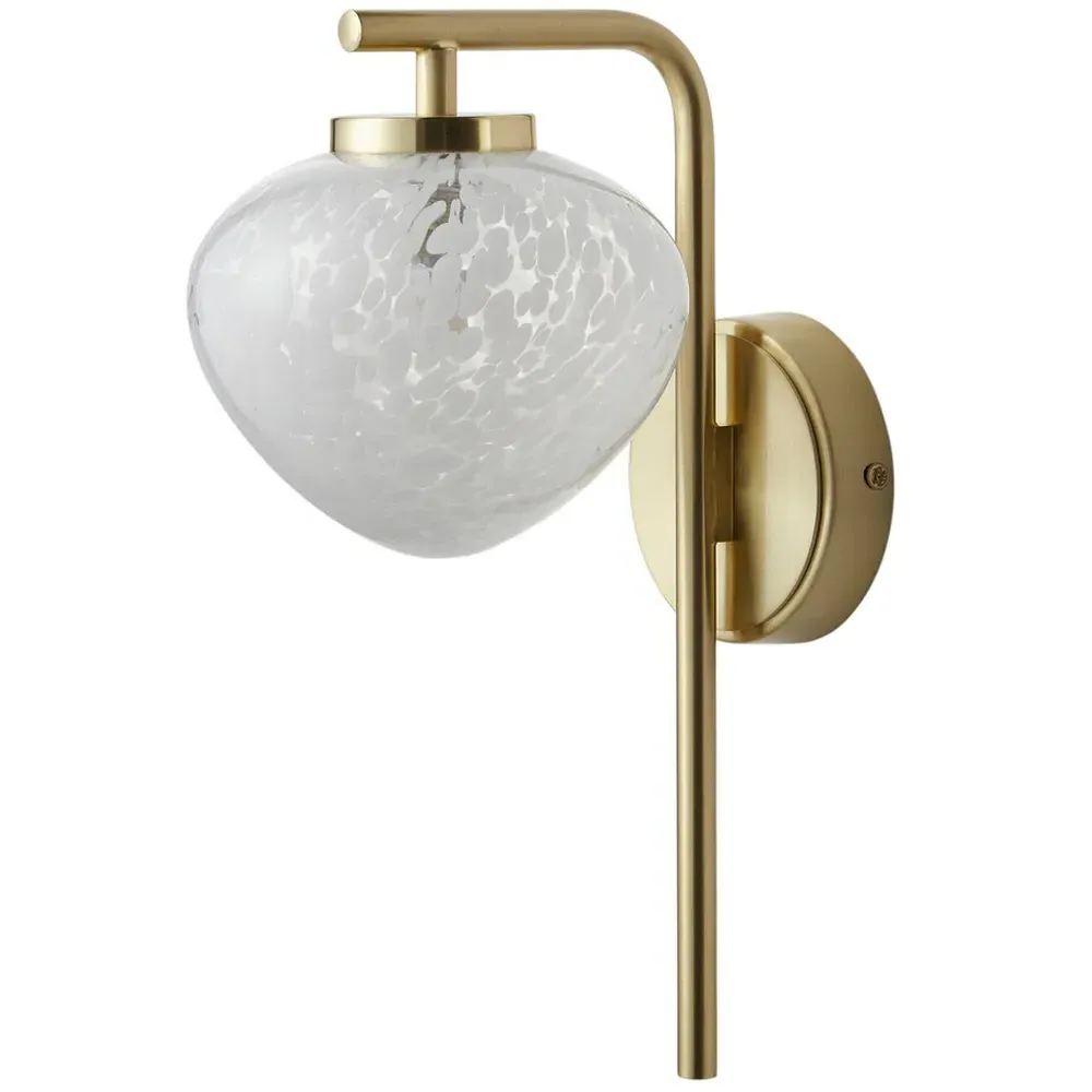 Bari White Confetti Glass Wall Light - Satin Brass