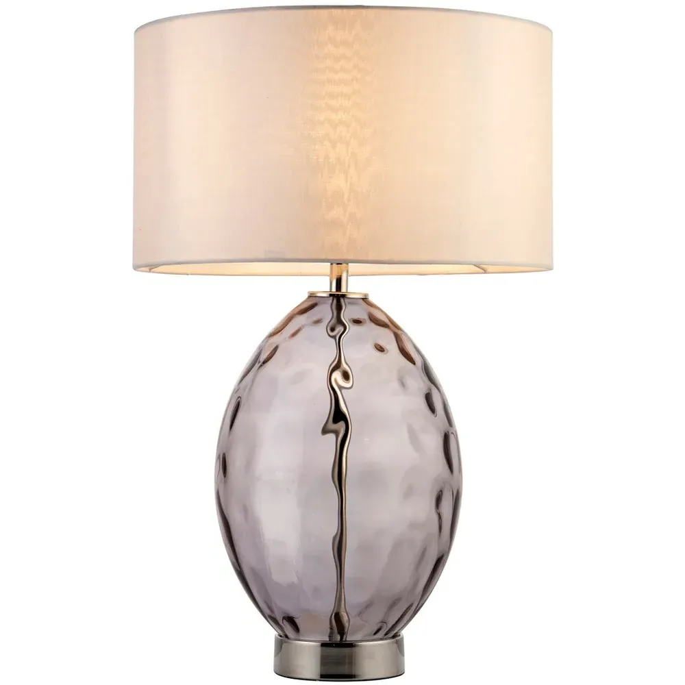 Barletta Drum Shade Table Lamp - Grey, Glass