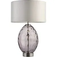 Barletta Drum Shade Table Lamp - Grey, Glass