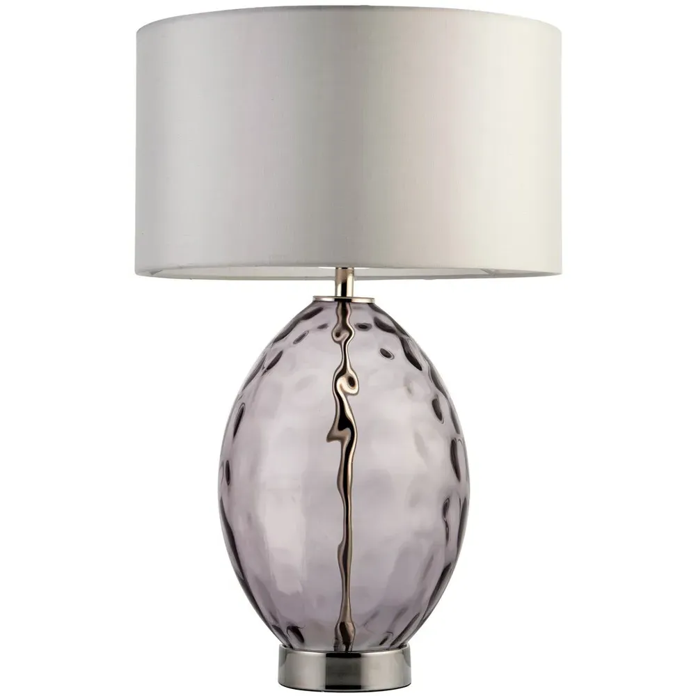 Barletta Drum Shade Table Lamp - Grey, Glass image